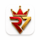 Raja7 Game logo with red and gold crown design